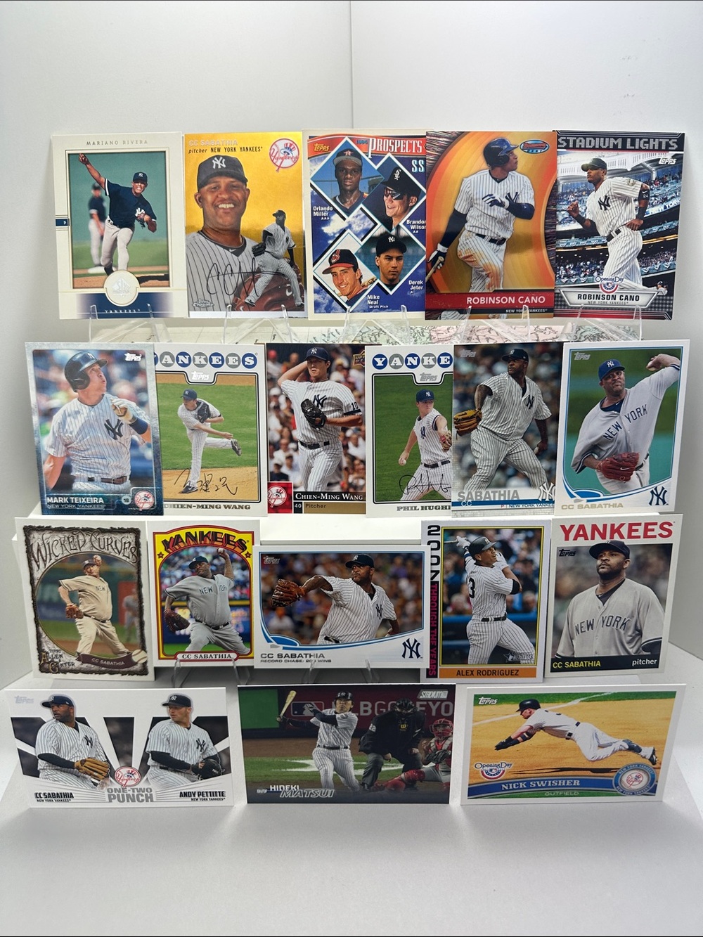 Derek Jeter Rookie prospects card w/ 09’ Yankees champs lot of 19 Cano/Sabathia